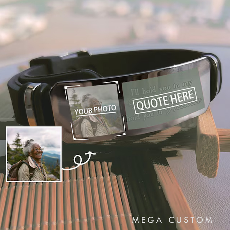 Personalized Picture Bracelet I Am Aways With You Memorial Keepsake Custom Photo Bracelet In Memory of Grandpa Unique Sympathy Gift