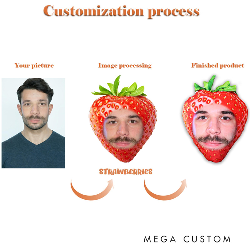 Personalized Ugly Fruit Pillow Kids Fruit Face Pillow 3D Ugly Pillow Birthday Boy Girl Gift for Baking Lover Pillow