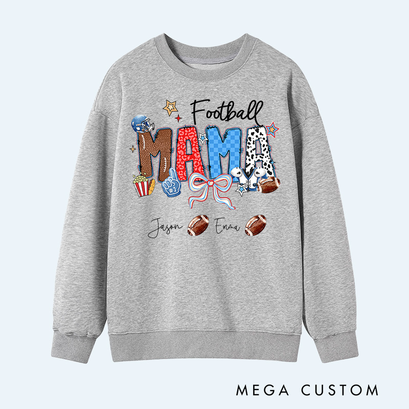 Personalized American Football Sweatshirt with Custom Name and Design for Mom Nana and More