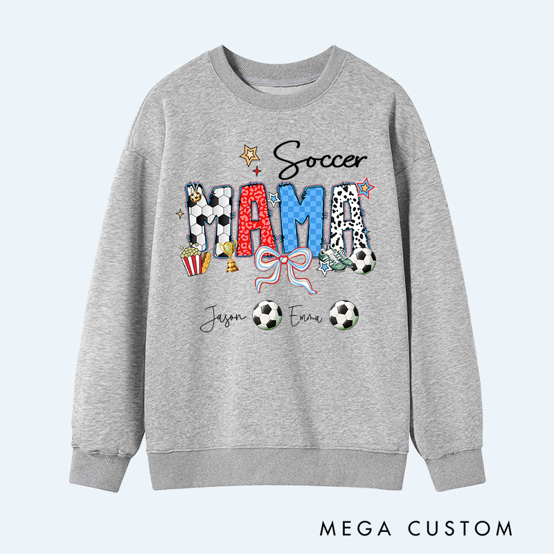 Personalized Soccer Sweatshirt with Custom Name and Design for Mom Nana and More