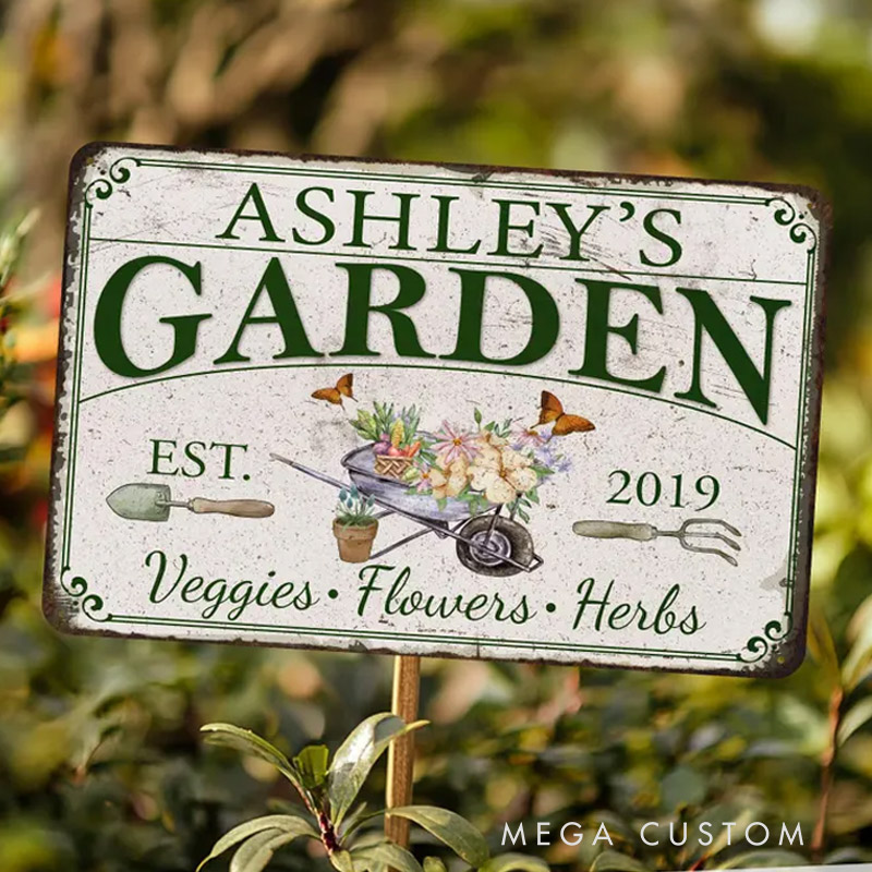 Personalized Garden Sign Veggie Garden Flower Garden Herb Garden Patio Decor Porch Decor Gifts For Her Mothers Day Gift Garden Lover Gift 