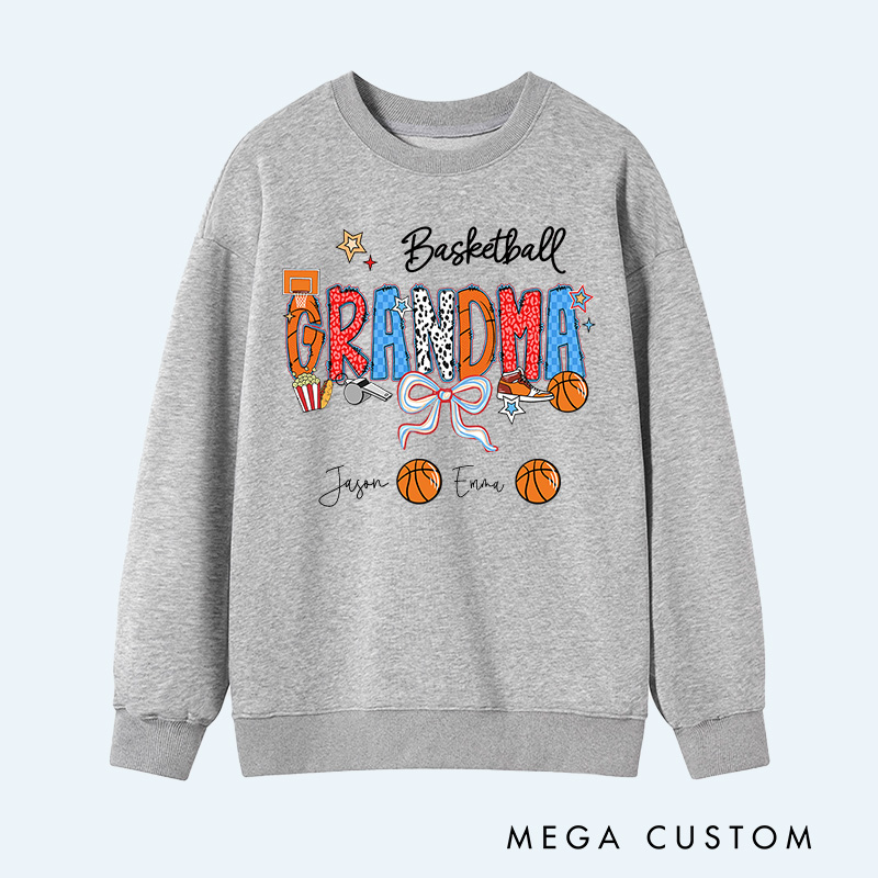 Personalized Basketball Sweatshirt with Custom Name and Design for Mom Nana and More