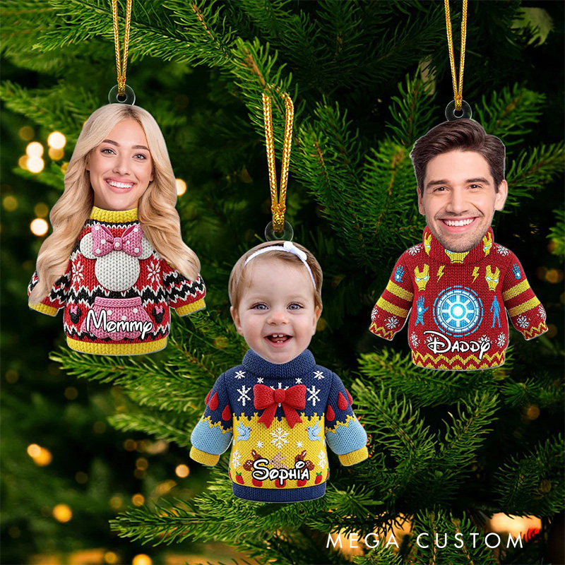 Personalized Cute Christmas Sweater Movie Fan Acrylic Ornament Movie Christmas Gift Film Xmas Gift Christmas Decor