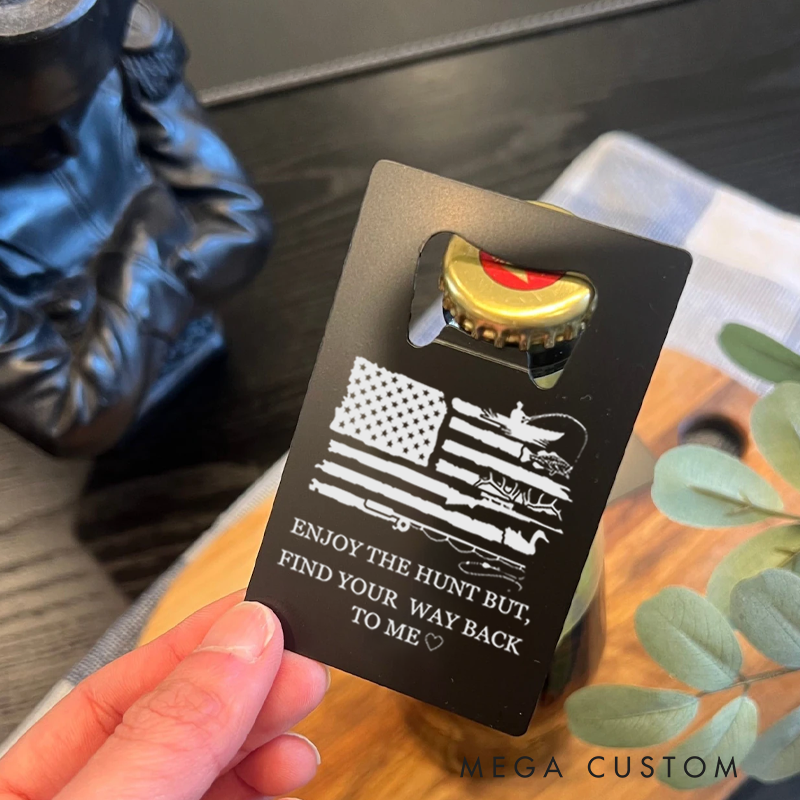 Personalized Stainless Steel Deer Hunting Bottle Opener Patriotic Hunting Bottle Opener Gift for Hunting Outdoor Lover