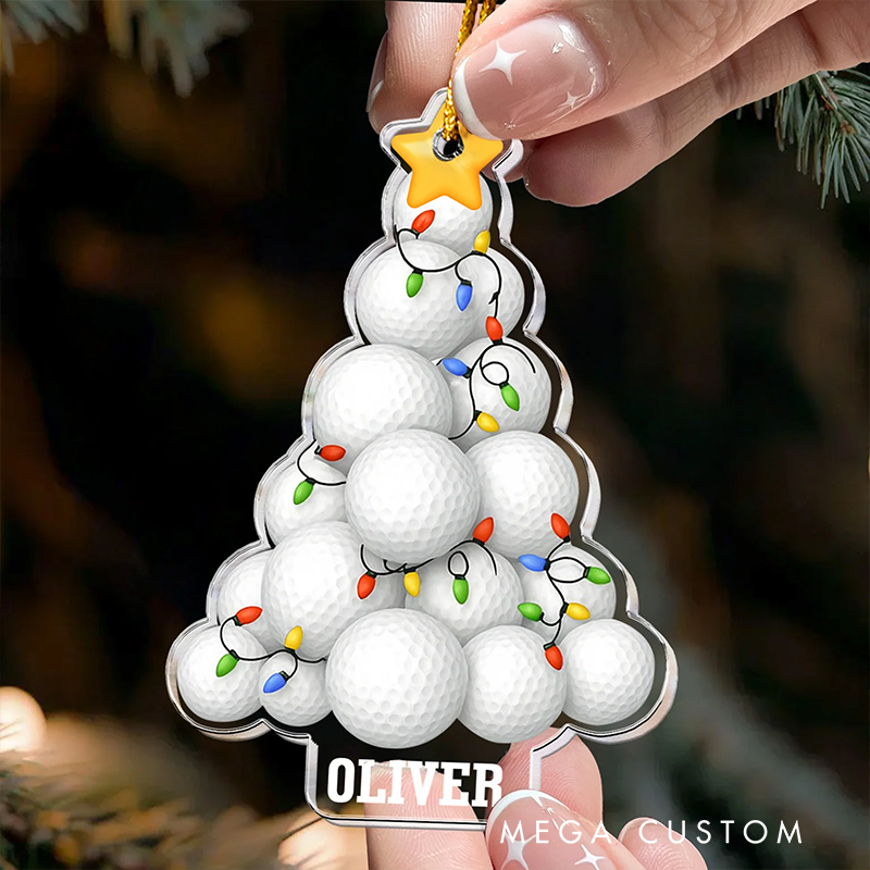 Personalized Golf Acrylic Christmas Ornament Celebrate Your Game in Style