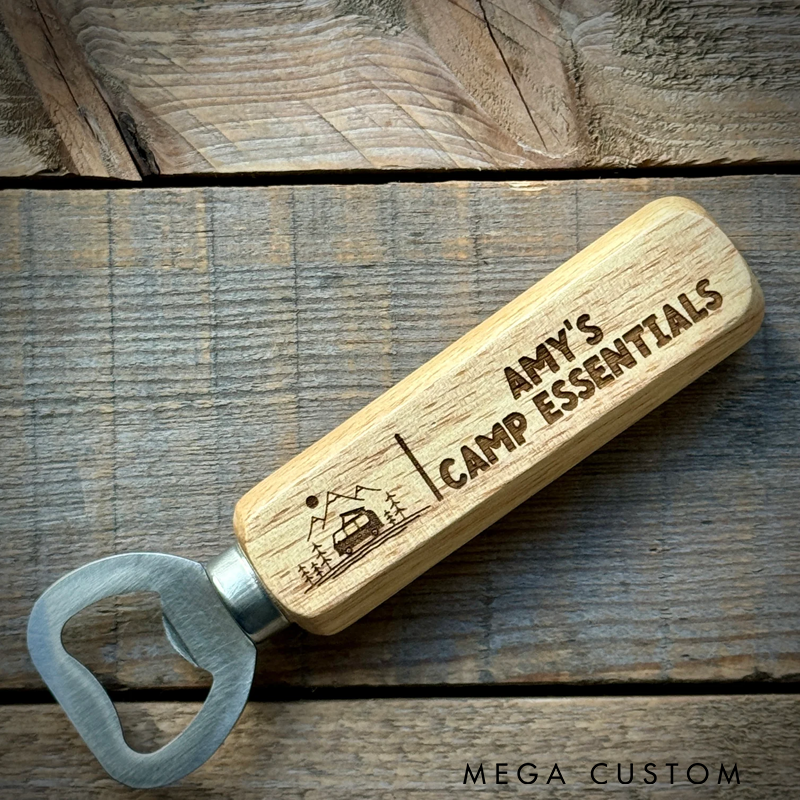 Personalised Campervan Bottle Opener Wooden Stainless Steel Bottle Opener Camper Van Bottle Opener Camper Gift