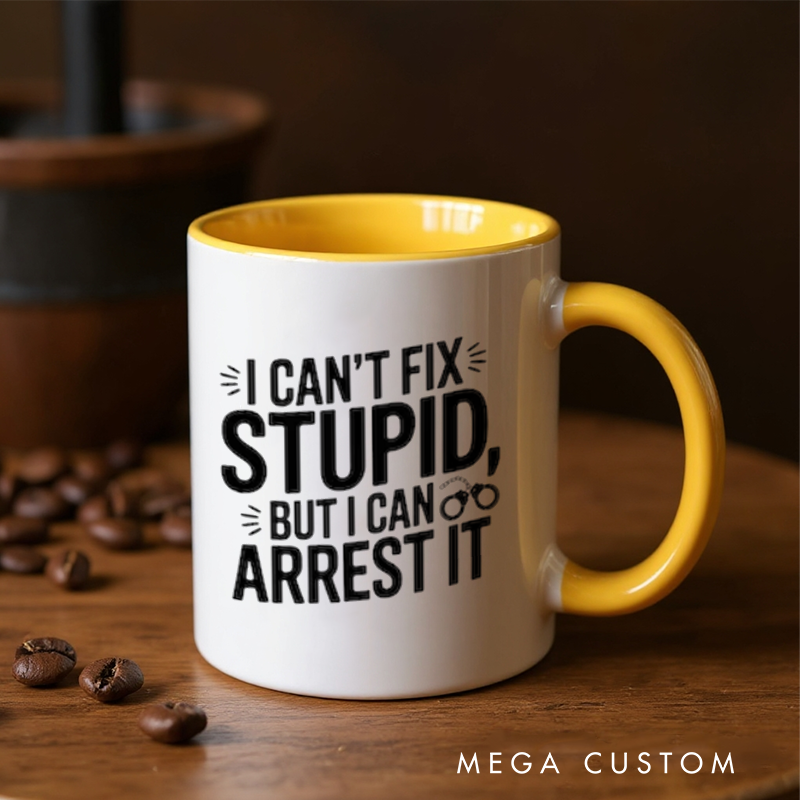 Personalized Police Officer Mug Custom Name Handcuff and Arrest It Design Gift for Police Officers