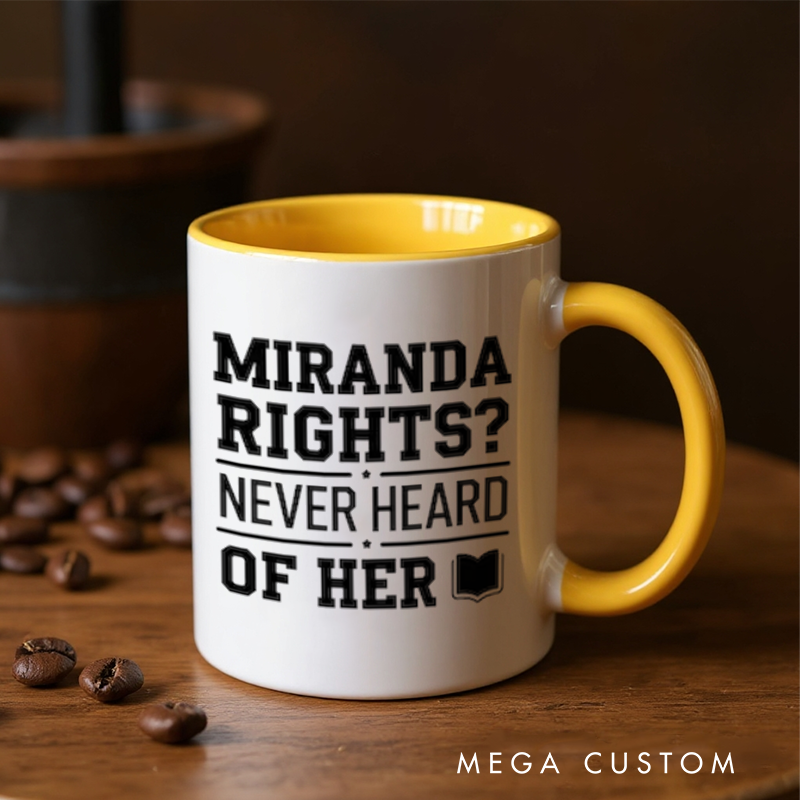 Personalized Police Officer Mug Custom Name Badge and Miranda Rights Design Gift for Police Officers