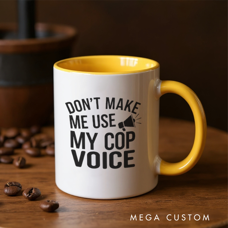 Personalized Police Officer Mug Custom Name Badge and Cop Voice Design Gift for Police Officers