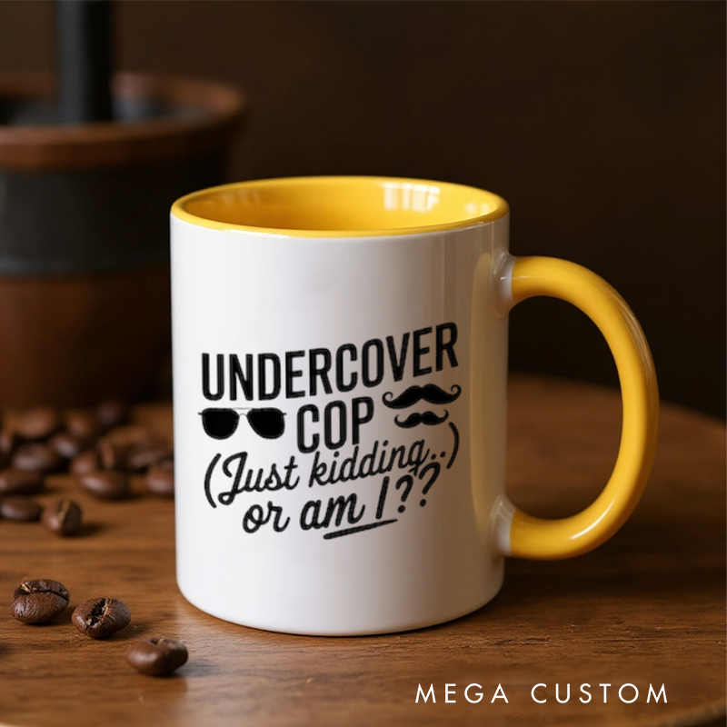 Personalized Police Officer Mug Custom Name Badge and Undercover Cop Design Gift for Police Officers