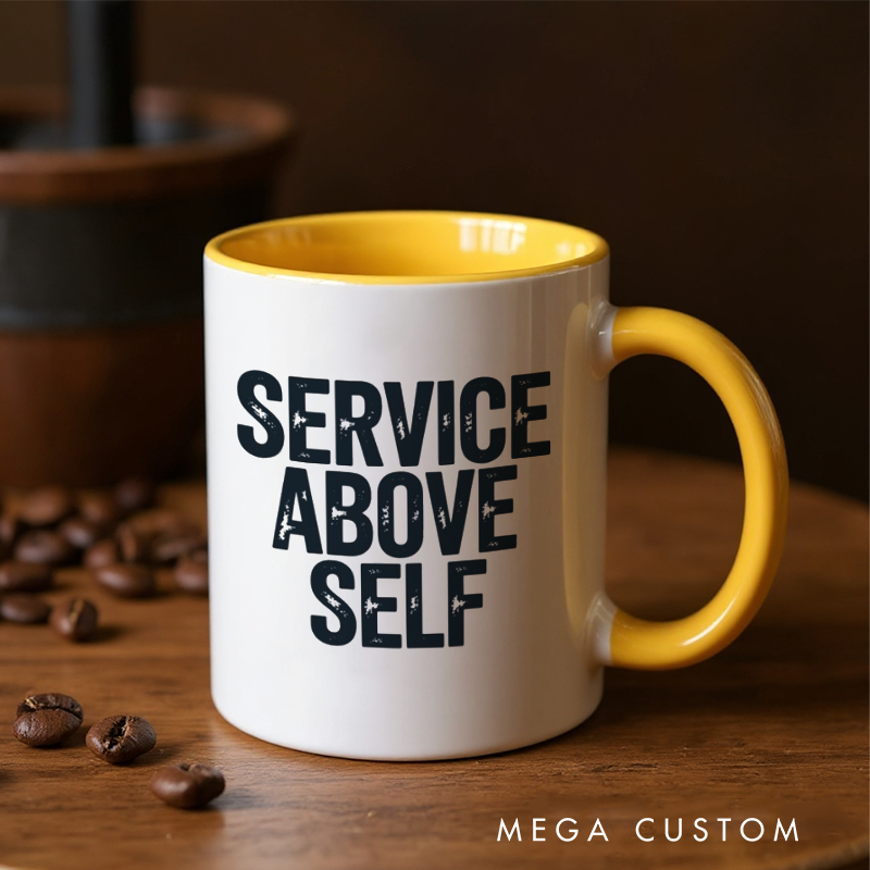 Personalized Police Officer Mug Custom Name Thin Blue Line Badge and Service Above Self Design Gift for Police Officers
