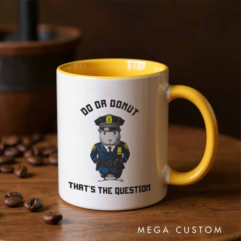 Personalized Police Officer Mug Custom Name Police Hat and Funny Do or Donut Design Gift for Police Officers