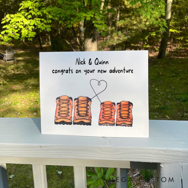 Personalized Watercolor Hiking Boot Nursery Print Custom camping lover poster Wall Art