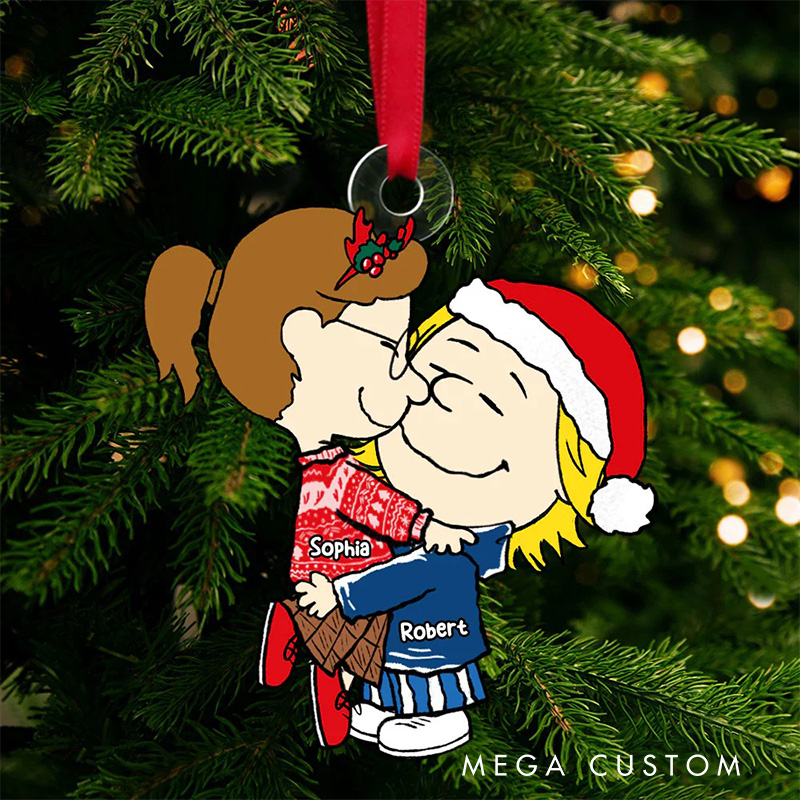Personalized Snuggle Season Acrylic Ornament for Couple Ca'r'toon Christmas Gift Film Xmas Gift Christmas Decor