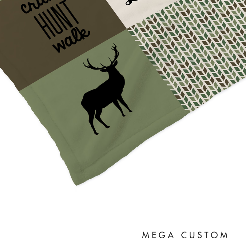 Personalized Camo Throw Blanket Hunting Adventure Blanket Throw Blanket for Kid Gift Hunting Lover