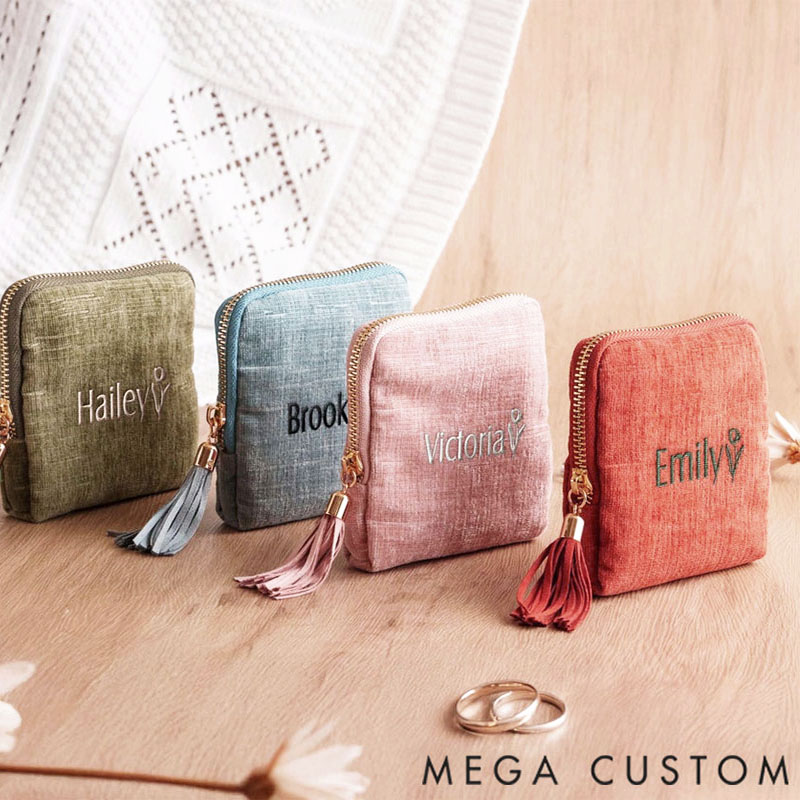 Personalized Travel Jewelry Case Custom Organizer Gift for Women