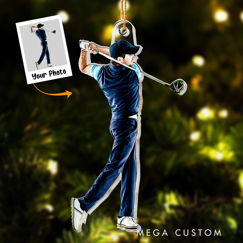 Personalized Golf Team Acrylic Ornament with Custom Group Photo