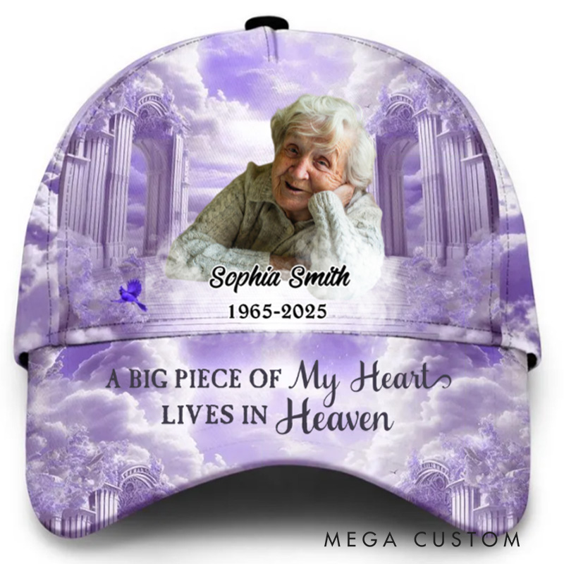 Personalized Photo Classic Cap In Loving Memory Baseball Cap Upload Photo Heaven Gate Sky Sympathy Gift for Loss of Loved One