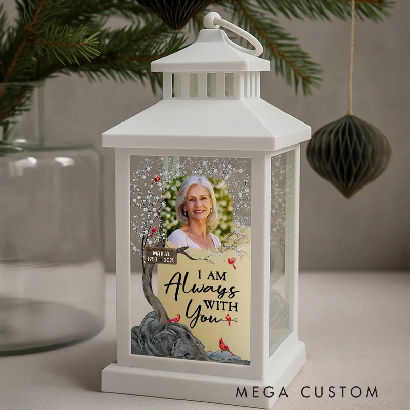 Personalized LED Candle Lantern Custom Photo When You Miss Me Have No Fear Memorial Gift for Loss of Loved One
