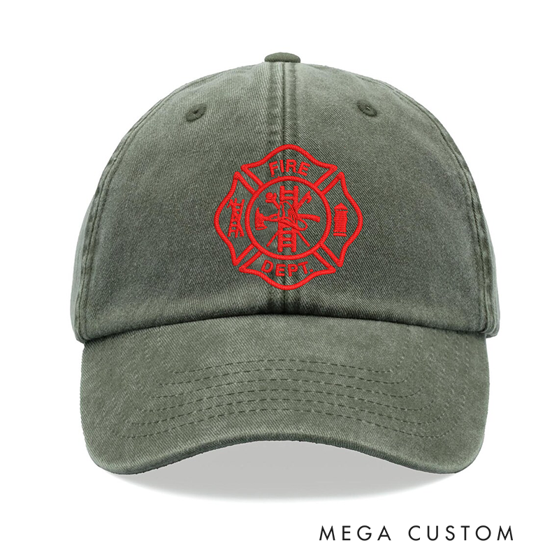 Personalized Fire Department Embroidered Baseball Cap with Classic Maltese Cross Design Thoughtful Gift for Firefighters