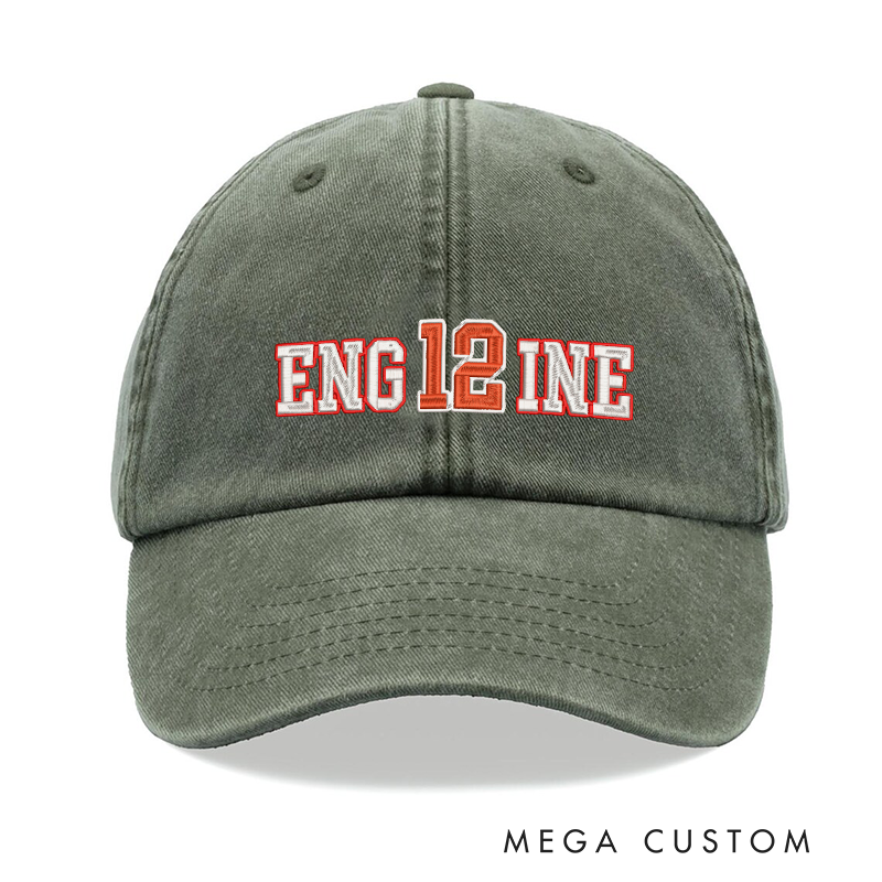 Personalized Engine 12 Firefighter Embroidered Baseball Cap Thoughtful Gift for Fire Department Heroes