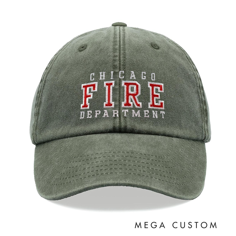 Personalized Fire Department Embroidered Baseball Cap with Bold Text Design Unique Gift for Firefighters