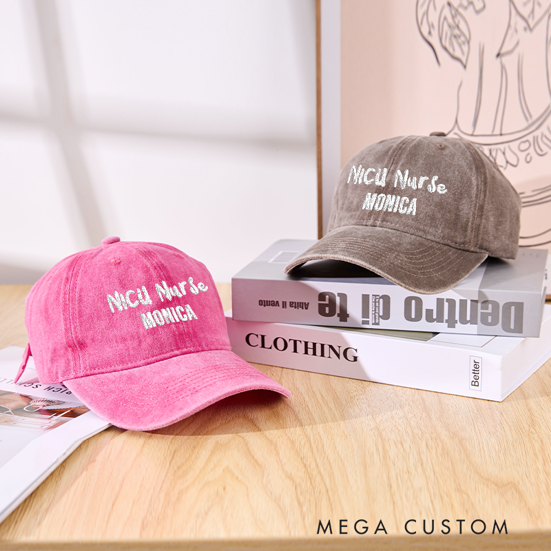 Personalized NICU Nurse Embroidered Cap Custom Color Adjustable Embroidered Dad Hat
