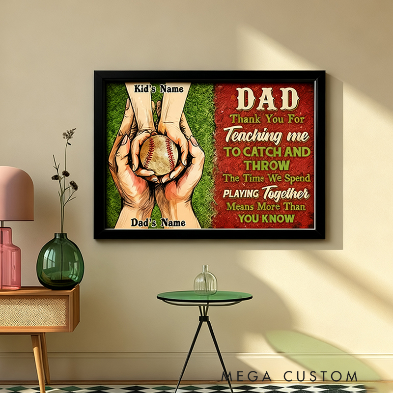 Personalized Baseball Wall Hangings with Custom Names and Heartfelt Quote  