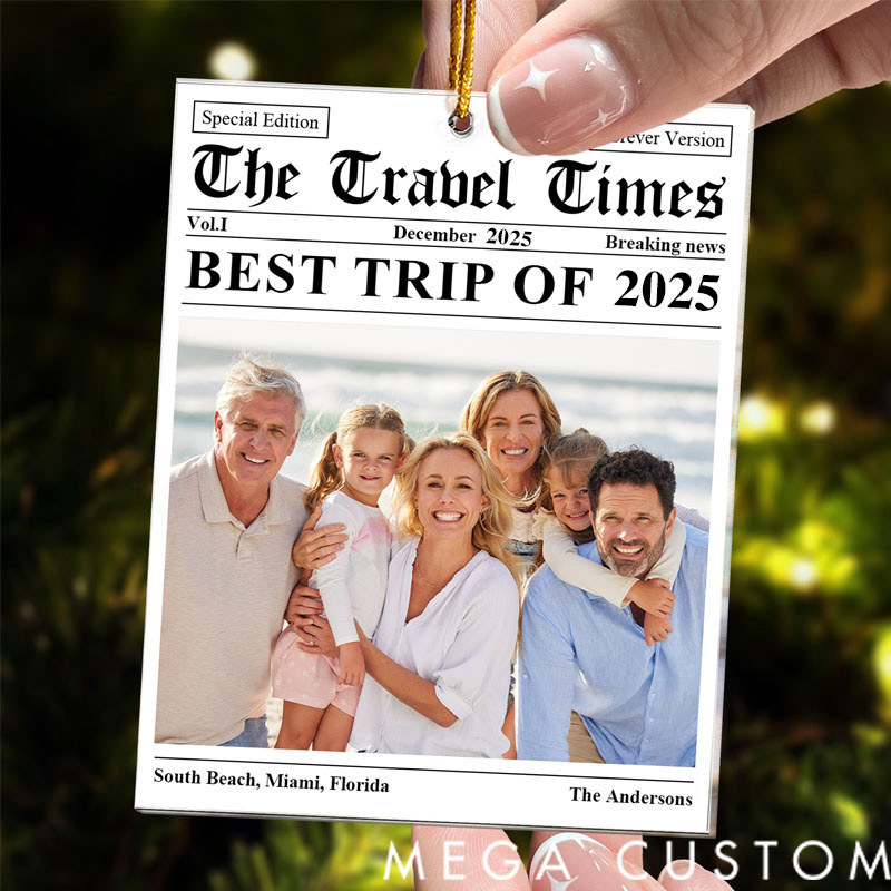 Personalized Acrylic Photo Ornament The Travel Times Newspaper