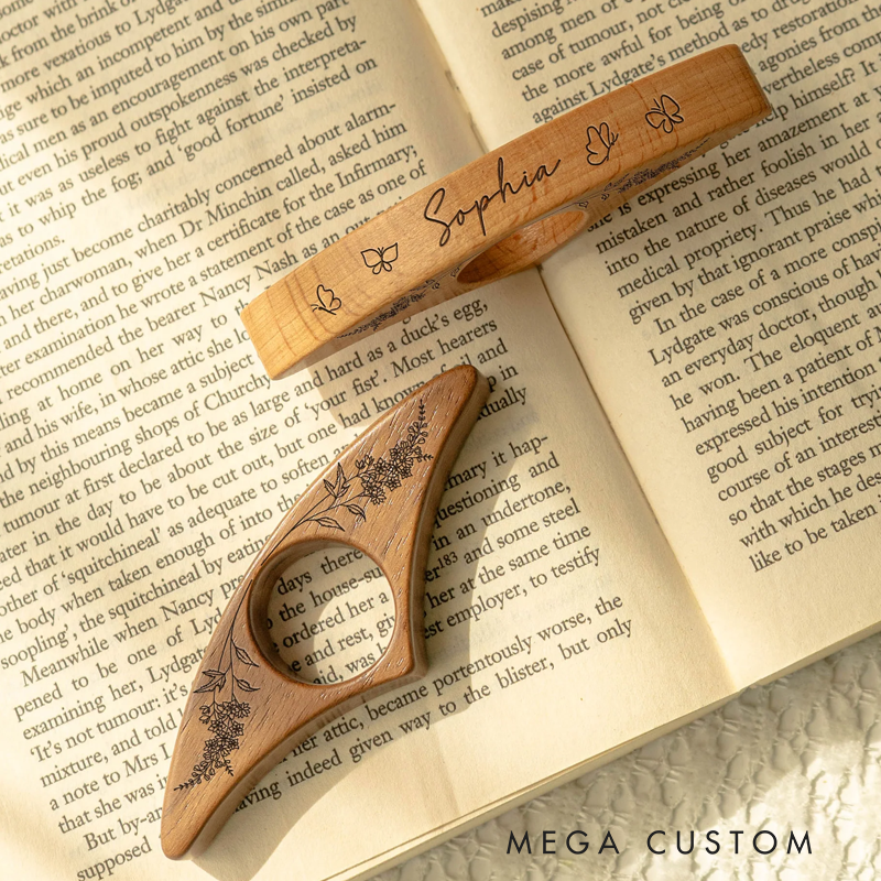 Personalized Birth Flowers Book Page Holder Birthday Gift for Book Lover