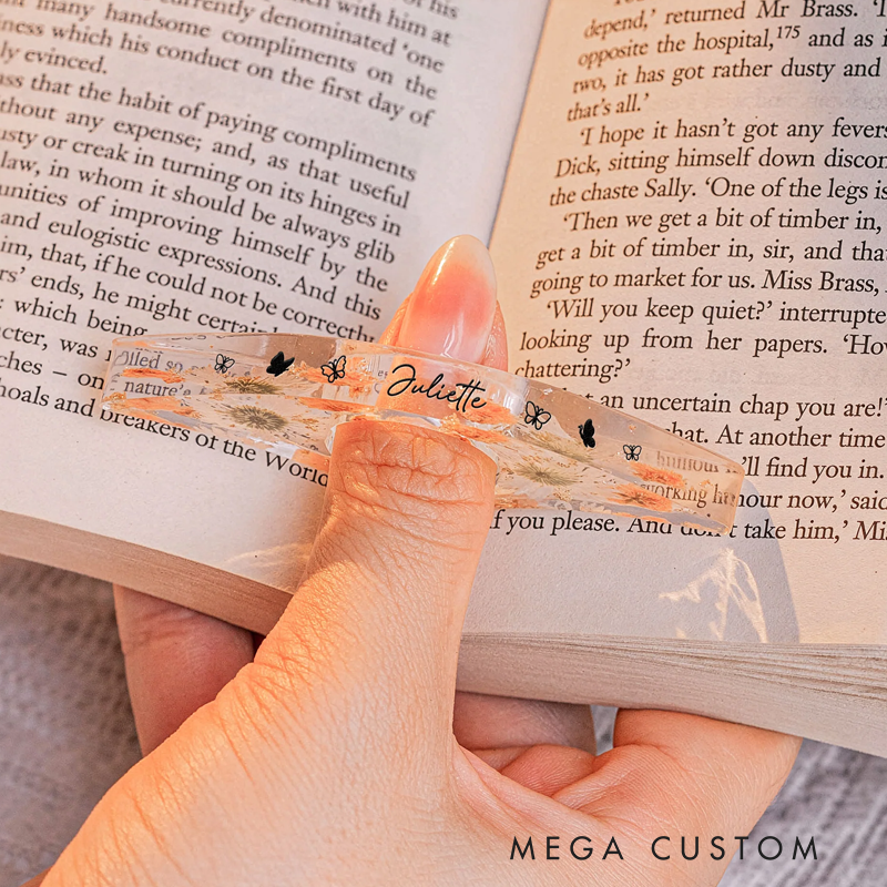 Personalized Birth Flower Book Lover Resin Book Page Holder Birthday Gift for Book Lover