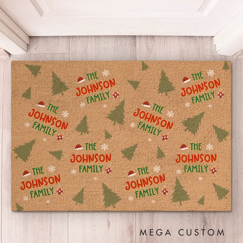 Personalized DoorMat Family Makes The Season Bright Family Personalized Custom Home Decor Decorative Mat Christmas Gift For Family Members