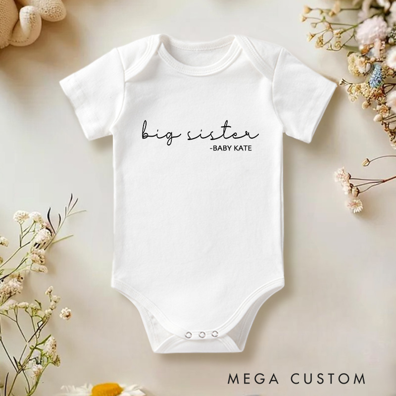Personalized Big Sister Baby Onesie with Your Name Baby Shower Gift