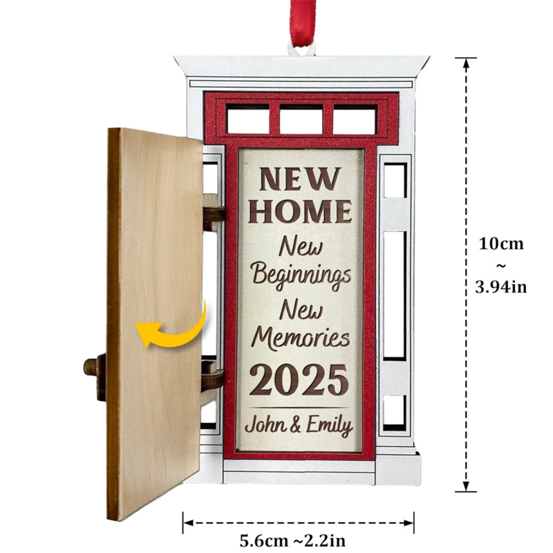 Personalized Wooden Ornament Custom Anniversary Christmas Wedding Gifts For Husband and Wife Him and Her Home Sweet New Home