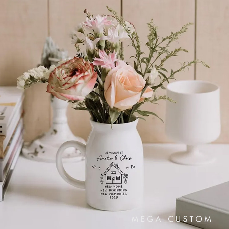 Personalized New Home Gift Flower Vase for New Home Occasion Housewarming Gift For Couples Moving In Gift for Friend New Home Owners Gift