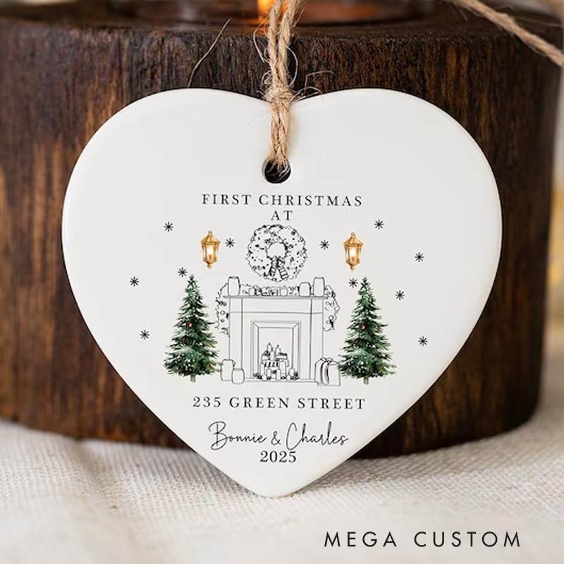 Personalized Christmas New Home Baubles with Address and Name Cohabitation First Christmas Ornament Gift Housewarming Gift New Home 2025