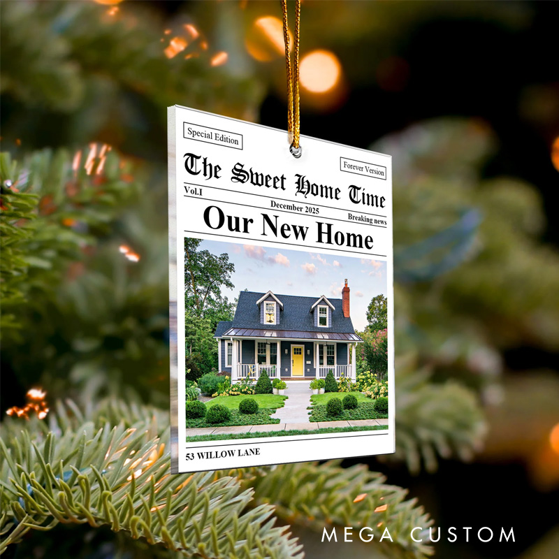 Personalized New Home Housewarming Gift For Couples News Custom Acrylic Photo Ornament