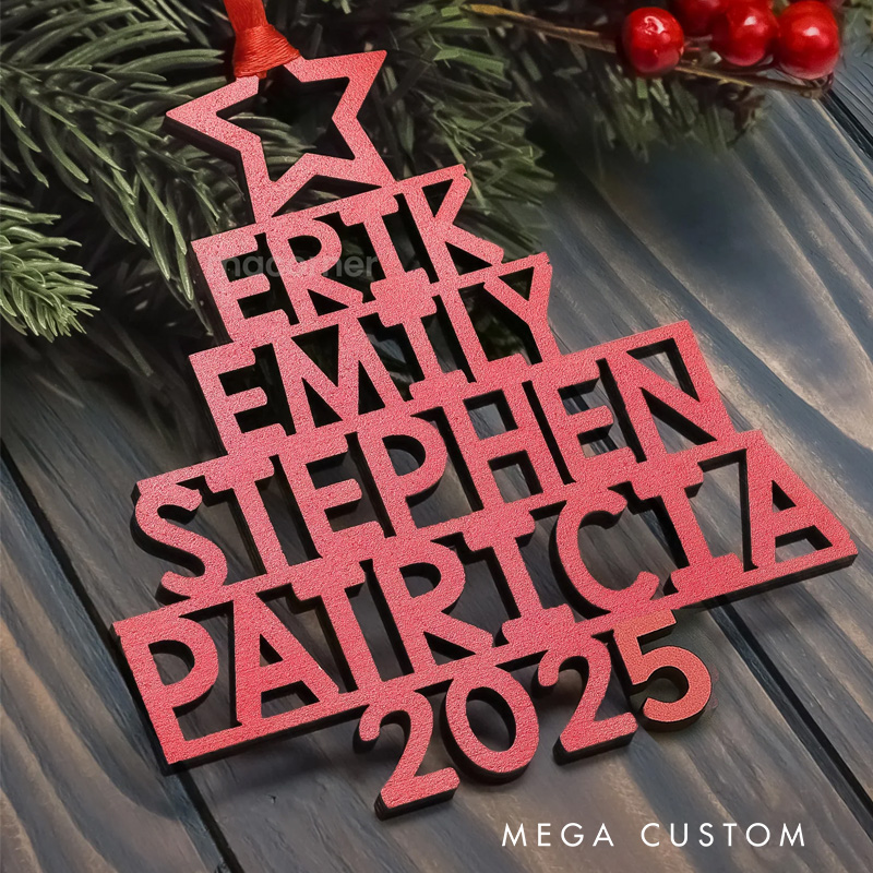 Personalized Family Names 2025 Christmas Tree Ornament Custom Family Ornament New Home Gifts