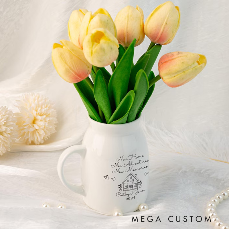 Personalised New Home Gift Flower Vase for New Home Occasion Housewarming Gift Idea for Couples Moving In Gift for Friend Mini Ceramic Vase