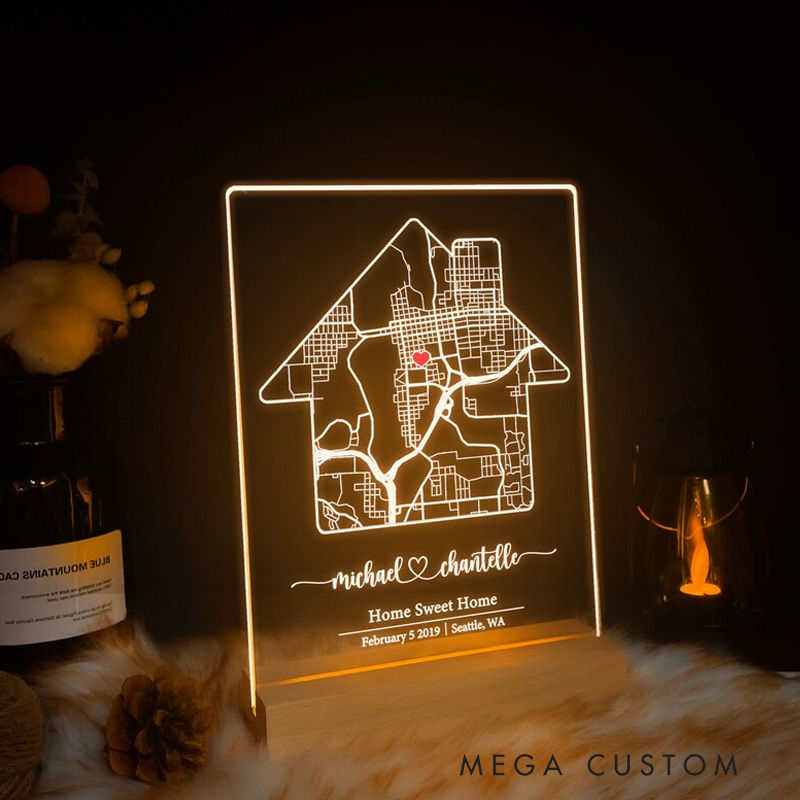 Personalized Home Map First Home Gift Our First Home Our Home Map Personalized Housewarming Gift