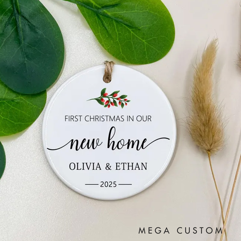 Personalized First Christmas In Our New Home Happy New Home Gift New Home Tree Decor Couples Gift Housewarming Bauble Gift New Christmas Decoration