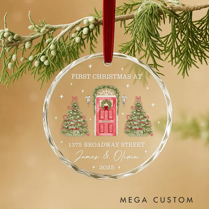 Personalized First Christmas at New Home Ornament Custom Glass Gift That Captures the Moment and Sparks Tears of Joy Christmas Gift