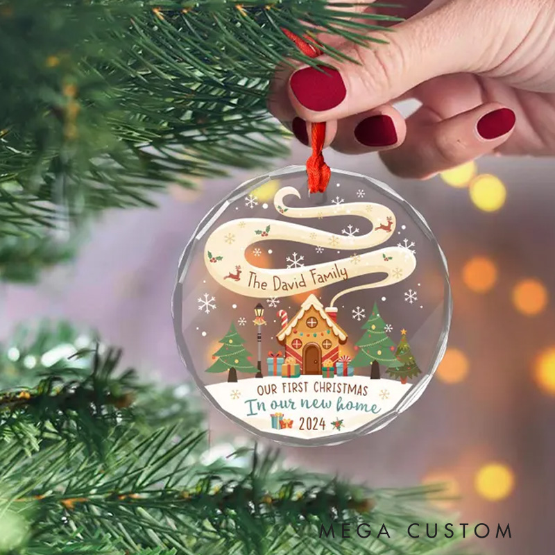 Personalized New Home Ornament 2025 New Home Gifts Personalized Housewarming Gifts Glass Wedding Ornament First Christmas In Our New Home
