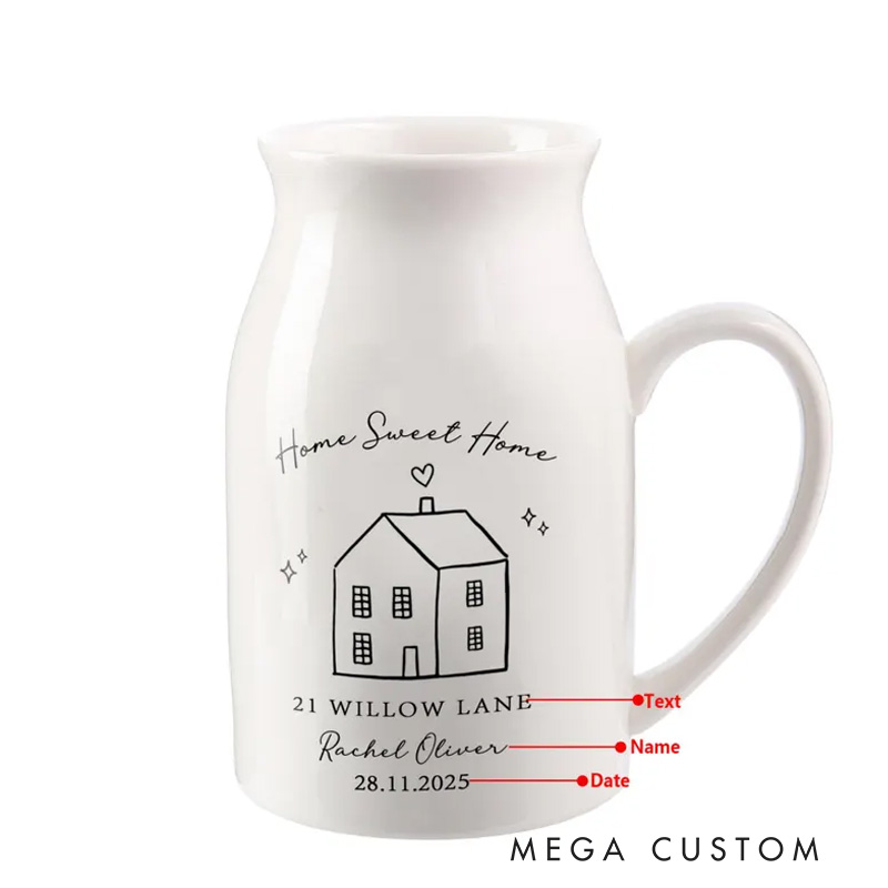 Personalized First Home Vase New Home Vase Personalised New Home Gift First House Ornament Moving In Gift Couples Gift