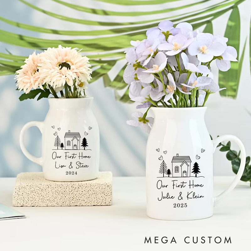 Personalized Flower Vase for a New Home Occasion Moving In Gift for Friends Housewarming Gift Idea for Couples Neighbors Gifts for Newlyweds