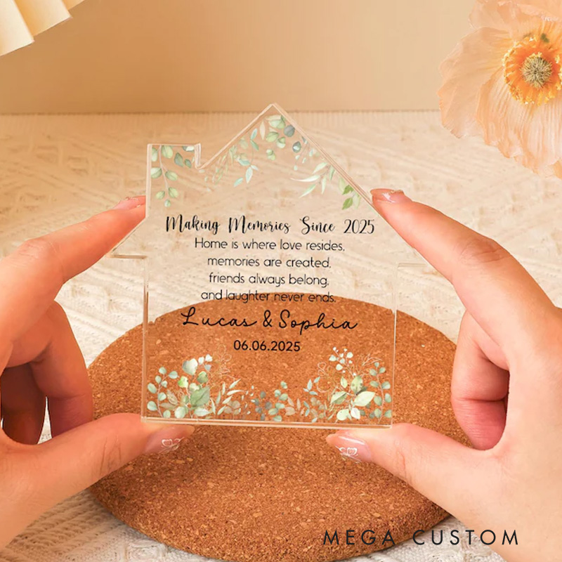 Personalized New Home Gifts First Home Gift New Homeowners Plaque First Home Frame Acrylic Block Gift for Couples New Home Decor