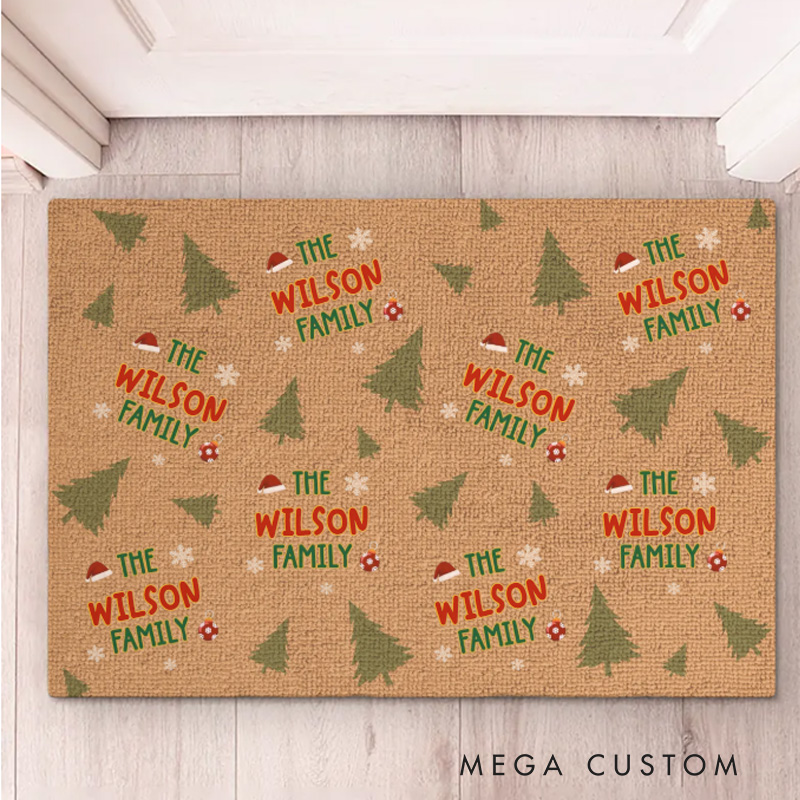 Personalized DoorMat Family Makes The Season Bright Family Personalized Custom Home Decor Decorative Mat Christmas Gift For Family Members