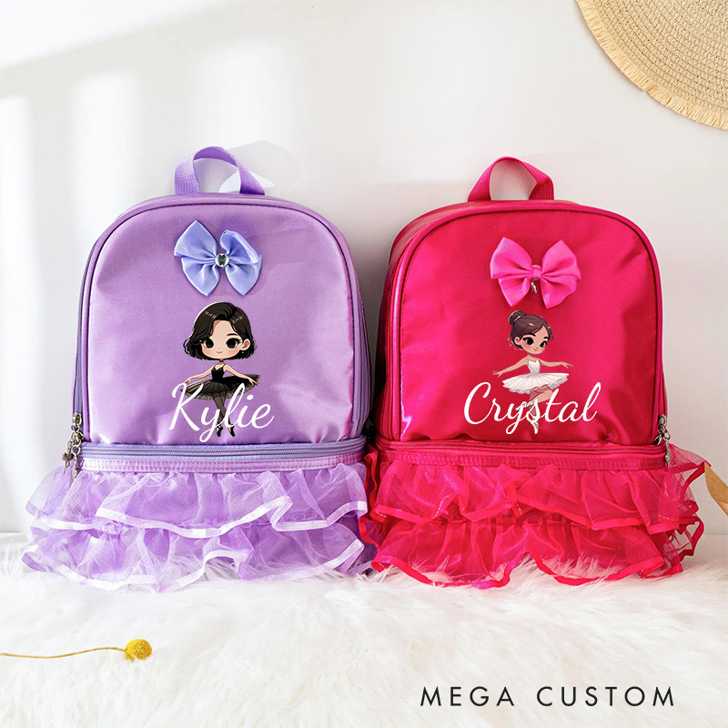 Personalized Cartoon Swan Lake Dance Bag for Girls Cute Backpack Pink Ballet Dance Bag Gymnastic Cheer Girls Christmas Gifts Back To School Gifts