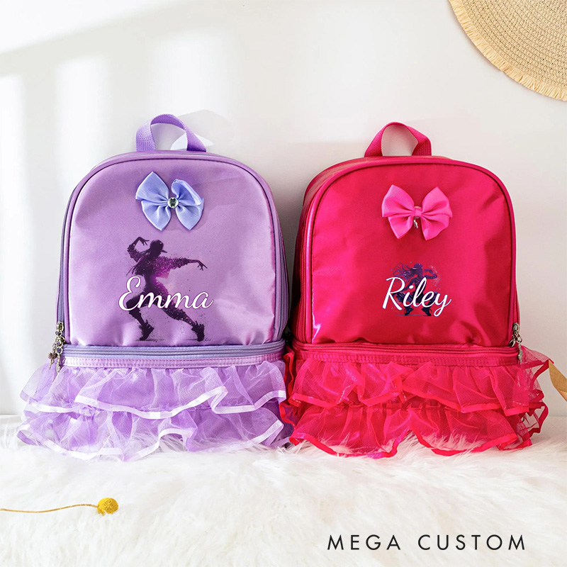 Personalized Ink Ballerina Dance Bag for Girls Cute Backpack Pink Ballet Dance Bag Gymnastic Cheer Girls Christmas Gifts Back To School Gifts