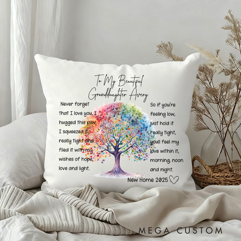 Personalized Granddaughter Cuddle Cushion to My Beautiful Granddaughter Pillow Cover with Pillow Option Housewarming Gifts New Home Gift